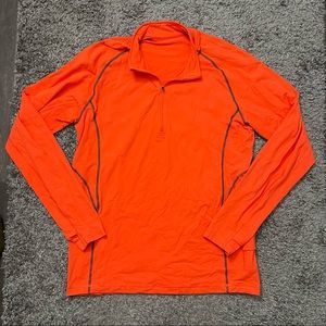 Lululemon Mens XL 1/4 Zip Long Sleeve Orange